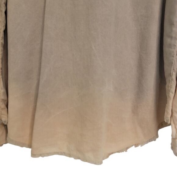 Cloth & Stone Long Sleeve Button Down Shirt Faded Ombre Distressed Medium Beachy - Picture 8 of 13